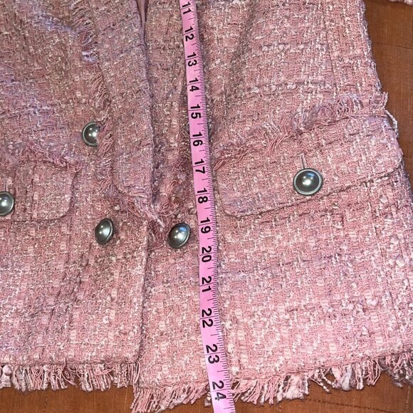 NWT Express Pink Tweed Blazer Jacket Size Small S Womens - Picture 9 of 10